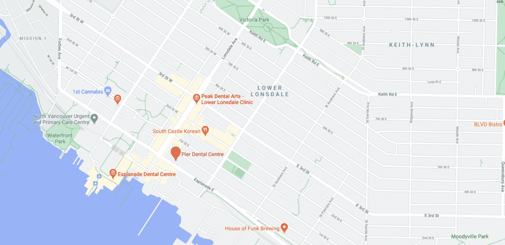 Dentist near me North Vancouver - Pier Dental google maps location